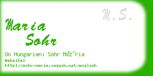 maria sohr business card